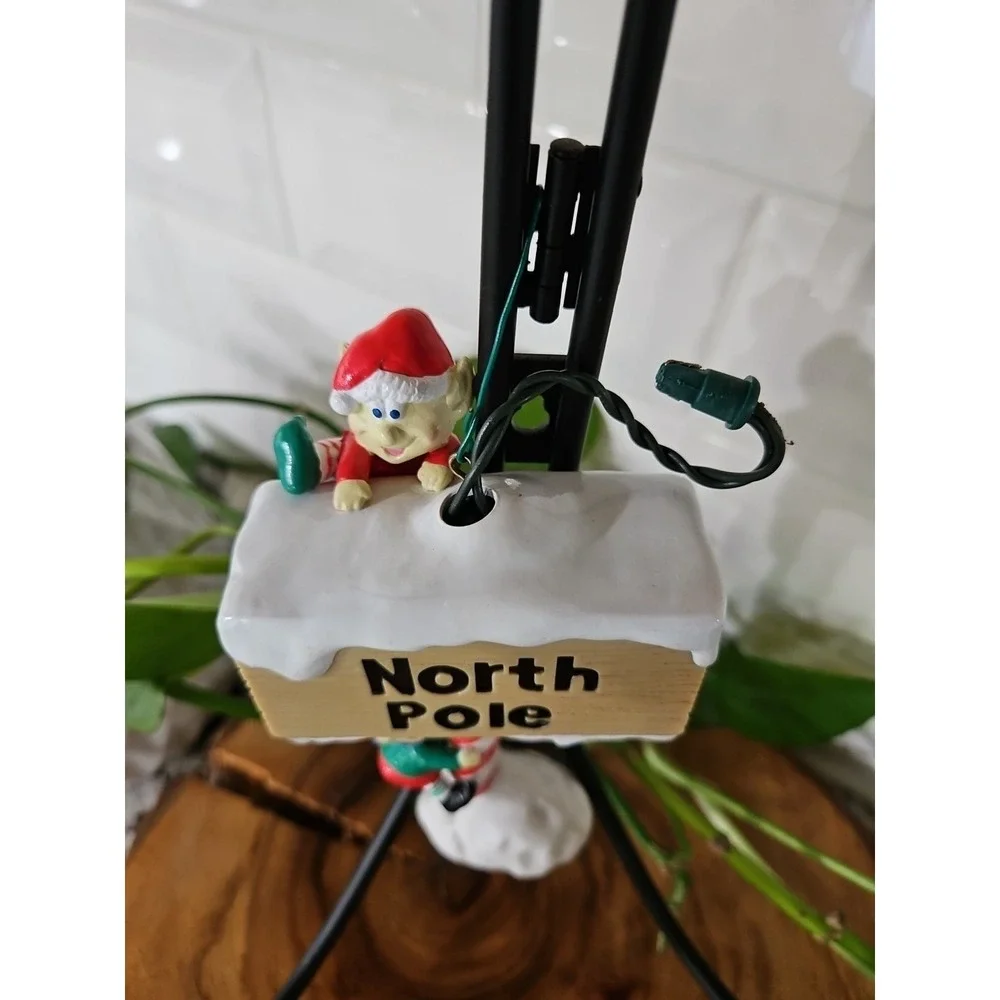 1989 Vintage Noma Ornament‎ Elves On Candy Cane Christmas Decor